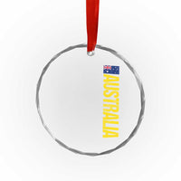Australia Flag Crystal Glass Ornament Patriotic Country Pride Vertical Text Graphic