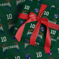 Australia Soccer Sports Graphic Number 10 Jersey Style Wrapping Paper Roll Proud Australian Football Fans Game Day Pride