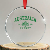 Australia Sydney Est 1901 Crystal Glass Ornament Commonwealth Vintage Crest