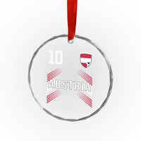 Austria Soccer Sports Graphic Number 10 Jersey Style Crystal Glass Ornament Proud Austrian Football Fans Game Day Pride