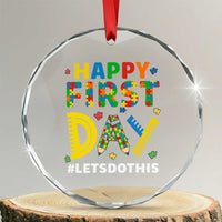 Autism Acceptance Back To School Educator Crystal Glass Ornament Happy First Day