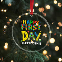 Autism Acceptance Back To School Educator Crystal Glass Ornament Happy First Day