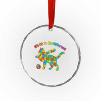 Autism Acceptance Baseball Cat Crystal Glass Ornament It Is Ok To Be Different