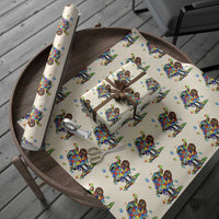 Autism Acceptance Baseball Wrapping Paper Roll Colorful Drip Graphic Neurodiversity Support