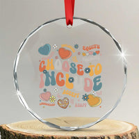 Autism Acceptance Crystal Glass Ornament Choose To Include Inclusion Matters TS02