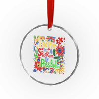 Autism Acceptance Crystal Glass Ornament I Believe In A Spectrum Of Possibilities Retro Boho TS02