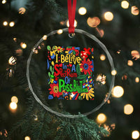 Autism Acceptance Crystal Glass Ornament I Believe In A Spectrum Of Possibilities Retro Boho TS02