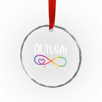 Autism Acceptance Crystal Glass Ornament Neurodivergent Support Infinity Symbol