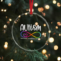 Autism Acceptance Crystal Glass Ornament Neurodivergent Support Infinity Symbol