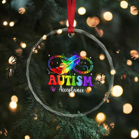 Autism Acceptance Crystal Glass Ornament Neurodivergent Support Rainbow Feather Infinity Symbol