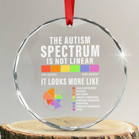 Autism Acceptance Crystal Glass Ornament The Autism Spectrum Is Not Linear TS02