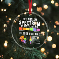Autism Acceptance Crystal Glass Ornament The Autism Spectrum Is Not Linear - Wonder Print Shop