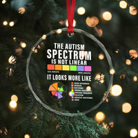 Autism Acceptance Crystal Glass Ornament The Autism Spectrum Is Not Linear TS02