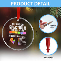 Autism Acceptance Crystal Glass Ornament The Autism Spectrum Is Not Linear TS02
