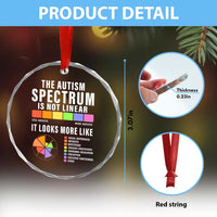 Autism Acceptance Crystal Glass Ornament The Autism Spectrum Is Not Linear - Wonder Print Shop