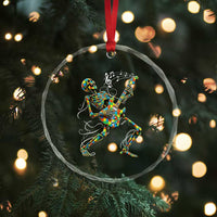 Autism Acceptance Rock Guitar Skeleton Crystal Glass Ornament Music Lover