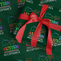 Autism Awareness Acceptance Wrapping Paper Roll Advocate Educate Accommodate Include Infinity Symbol