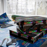 Autism Awareness Acceptance Wrapping Paper Roll Advocate Educate Accommodate Include Infinity Symbol