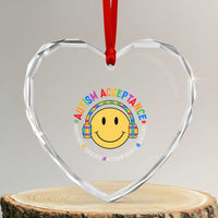 Autism Awareness Acceptance Heart Crystal Glass Ornament Special Education Teacher Kids - Wonder Print Shop