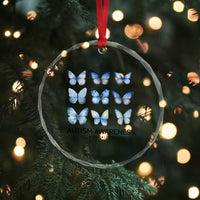 Autism Awareness Blue Butterflies Crystal Glass Ornament Accept Love Understand TS02