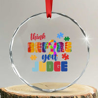 Autism Awareness Crystal Glass Ornament Think Before You Judge Autistic Support TS02