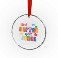 Autism Awareness Crystal Glass Ornament Think Before You Judge Autistic Support TS02