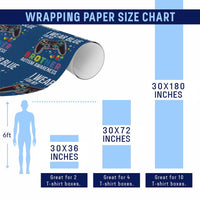 Autism Awareness Gamer Wrapping Paper Roll I Wear Blue for My Brother Video Game Family Support - Wonder Print Shop