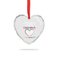 Autism Awareness Grandma Heart Crystal Glass Ornament So There's This Boy Who Will Always Have A Piece Of My Heart He Calls Me Grandma