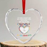 Autism Awareness Grandpa Heart Crystal Glass Ornament So There's This Boy Who Will Always Have A Piece Of My Heart He Calls Me Grandpa