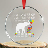 Autism Awareness Mom Crystal Glass Ornament I Will Speak Fight Advocate For You So That You Can Do It For Yourself