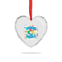 Autism Awareness Support Squad Heart Crystal Glass Ornament In April We Wear Blue - Wonder Print Shop