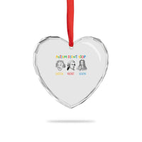 Autism Didn't Stop Einstein Mozart Newton Heart Crystal Glass Ornament Autism Awareness