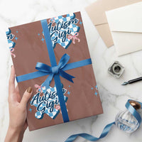 Autism Gigi Coquette Puzzle Piece Pink Bow Wrapping Paper Roll
