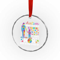 Autism Mom Crystal Glass Ornament Who Never Gives Up Family Support Autistic TS02