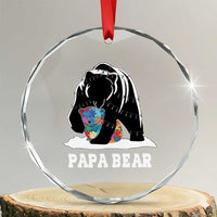 Autism Papa Bear Crystal Glass Ornament Support Autistic Matching Family Dad TS02