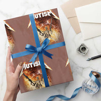 Autism Skeleton Funny Meme Wrapping Paper Roll Fire Burning Flames