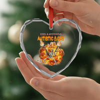 Autistic And Gay Skeleton Explosion Heart Crystal Glass Ornament - Wonder Print Shop