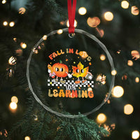 Autumn Teacher Crystal Glass Ornament Retro Fall In Love With Learning Thanksgiving Pumpkin TS10
