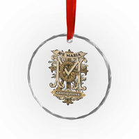 Ave Maria Crystal Glass Ornament Gratia Plena Blessed Mother Mary Hail TS09