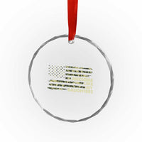 Awesome Like My Daughters Crystal Glass Ornament Parents' Day Camo American Flag TS02
