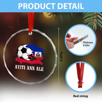 Ayiti Ann Ale Haiti Soccer Crystal Glass Ornament Haitian Football Fan Pride Flag Graphic Caribbean Sports