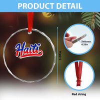 Ayiti Cheri Haiti Pride Gift For Proud Haitians Crystal Glass Ornament