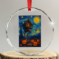 Baba Yaga House Crystal Glass Ornament Starry Night Van Gogh Slavic Folklore Russia Fairy Tale TS10
