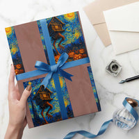 Baba Yaga House Wrapping Paper Roll Starry Night Van Gogh Slavic Folklore Russia Fairy Tale - Wonder Print Shop