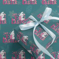 Baby First Easter Wrapping Paper Roll Cute Newborn Gift Bunny Rabbit