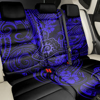Hawaii Shaka Sign Back Car Seat Cover With Polynesian Hibiscus Navy Blue Unique - Wonder Print Shop
