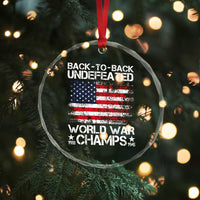 Back To Back Undefeated World War Champs 4th Of July Crystal Glass Ornament 1918 1945 US History