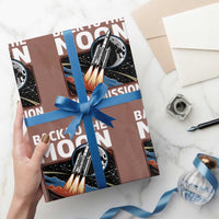 Back to the Moon 2026 Mission Wrapping Paper Roll Retro Rocket Launch Lunar Orbit Space Enthusiasts