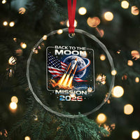 Back To The Moon Mission 2026 Crystal Glass Ornament Rocket Launch Moon Space Program