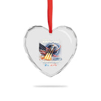 Back To The Moon Mission 2026 Heart Crystal Glass Ornament Rocket Launch Moon Space Program